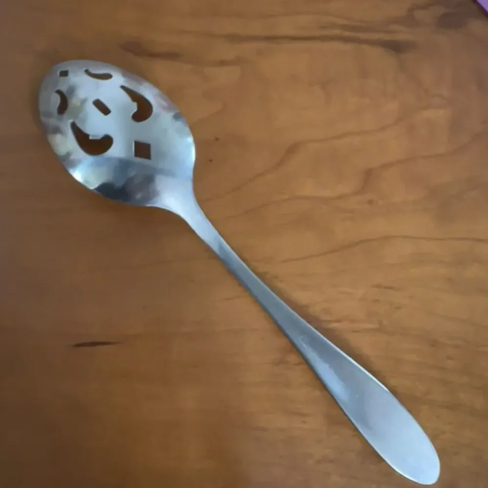 Gibson Stainless Steel Pierced Serving Spoon - Simple Smooth Handle